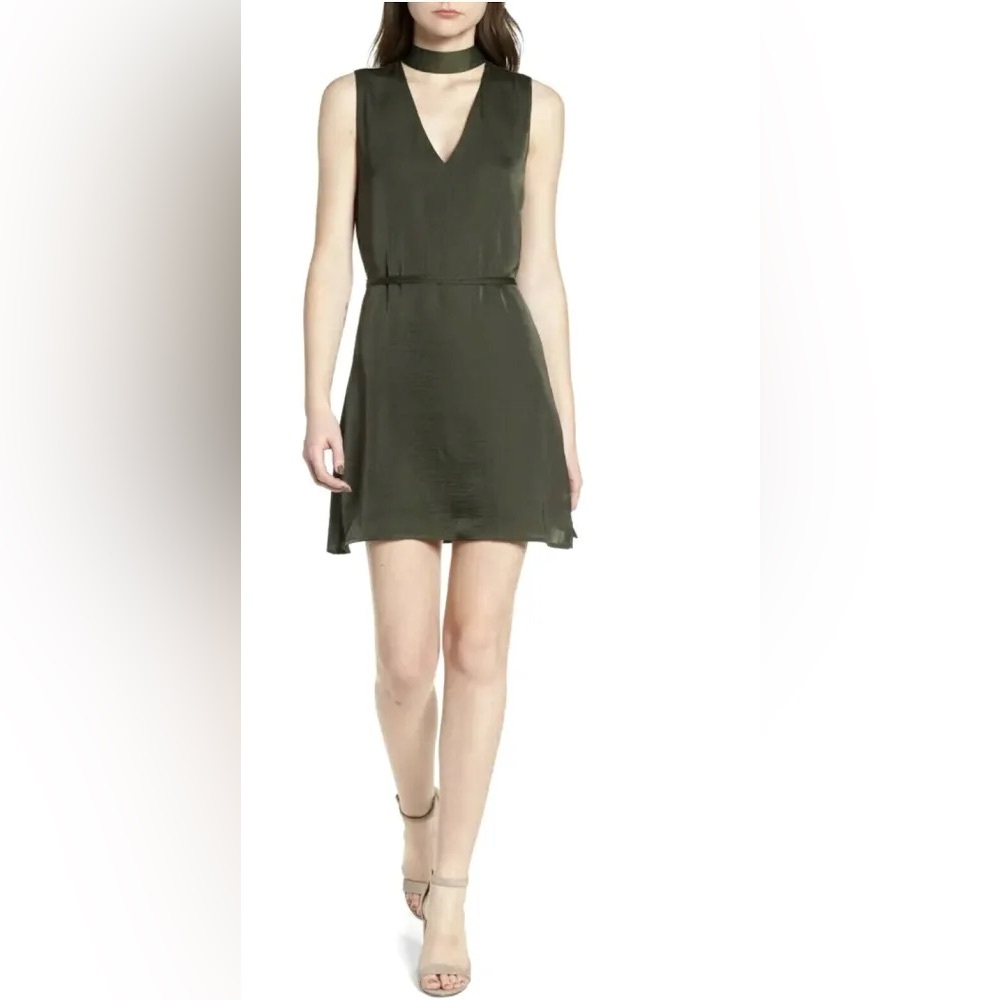 Cupcakes & Cashmere Dark Green Mini Dress